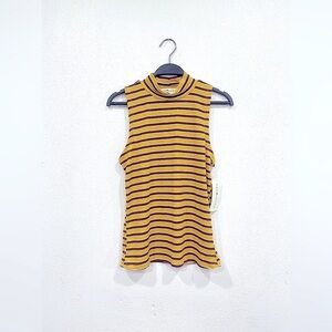 Eye Candy - Women’s Striped Mock Turtleneck Tank Top